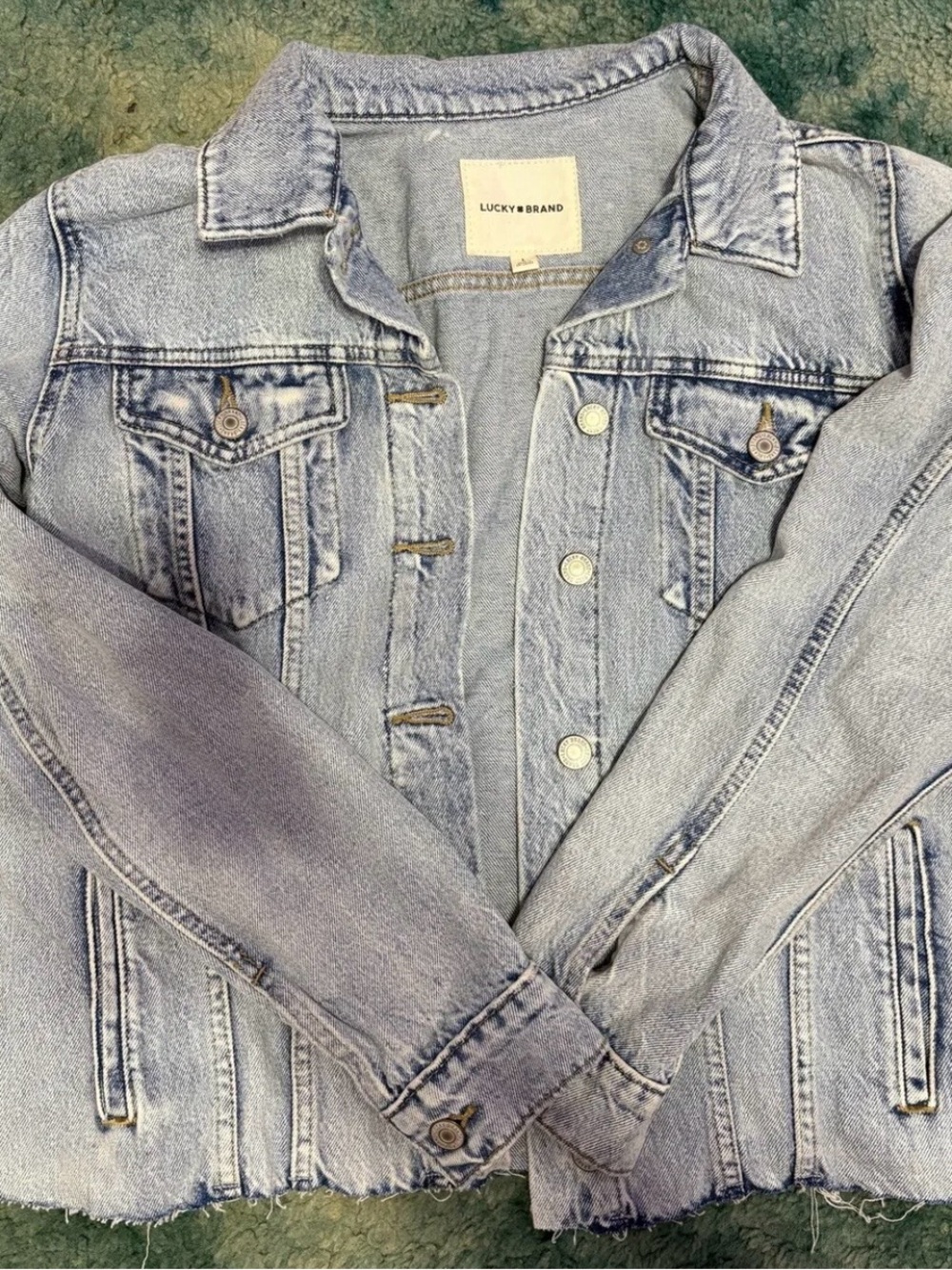 Lucky Brand Pale Blue Denim Jacket with White Label